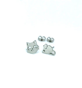 Cat & Mouse Studs (Stainless Steel)