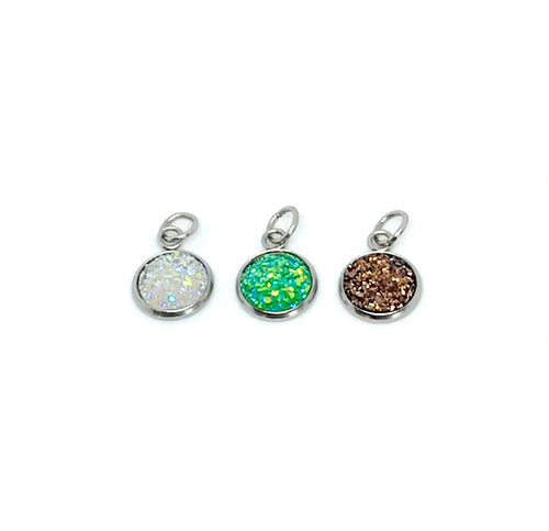 10mm Earth Druzy Charm Set