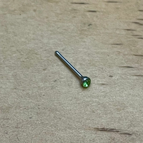 Peridot Crystal Nose Stud (Surgical Steel)