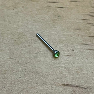 Peridot Crystal Nose Stud (Surgical Steel)