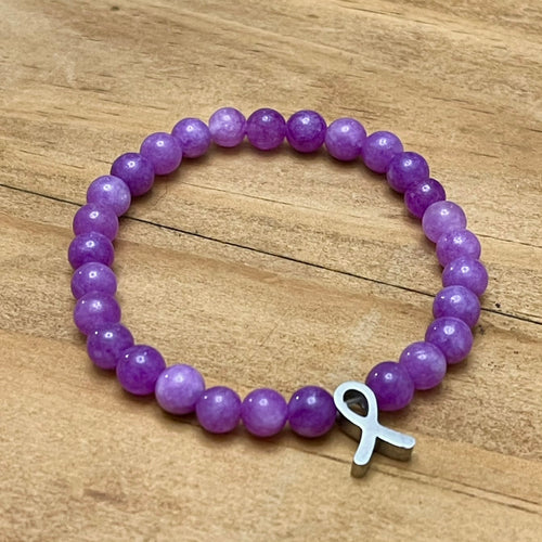6mm Hodgkin Lymphoma Cancer Research Gemstone Bracelet