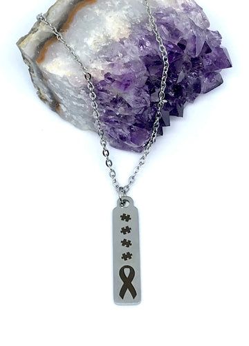 Autism Awareness Puzzle Piece Necklace (Stainless Steel)