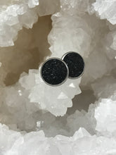 Load image into Gallery viewer, 12mm Black Druzy Studs