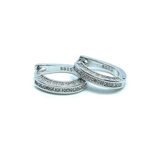 Load image into Gallery viewer, Silver Adira Sleeper Hoop Earrings (Sterling Silver)