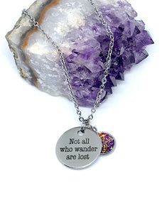 “Not All Who Wander Are Lost” 3-in-1 Necklace (Stainless Steel)