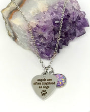 Load image into Gallery viewer, &quot;angels are often disguised as dogs” 3-in-1 Necklace (Stainless Steel)