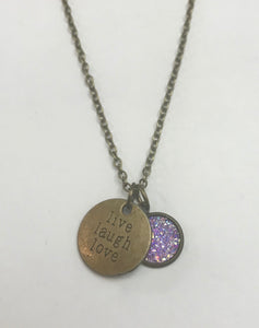 “live laugh love” Necklace (Antique Bronze)