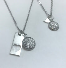 Load image into Gallery viewer, “Elegant Heart” Mother-Daughter Necklace Set (Stainless Steel)
