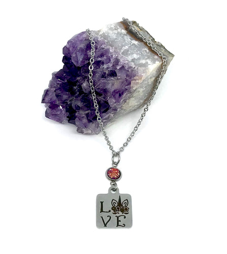 Unicorn Love Birthstone Necklace (Stainless Steel)