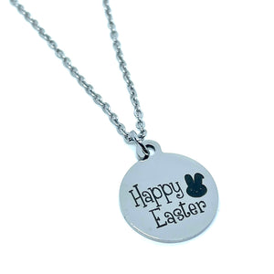 "Happy Easter" Necklace (Stainless Steel)