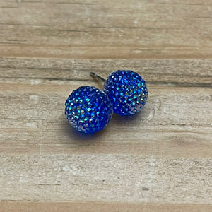 10mm Galaxy Blue Crystal Ball Studs