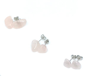 Rose Quartz Studs (Stainless Steel)