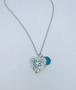 Druzy Diffuser Heart Necklace (Stainless Steel)