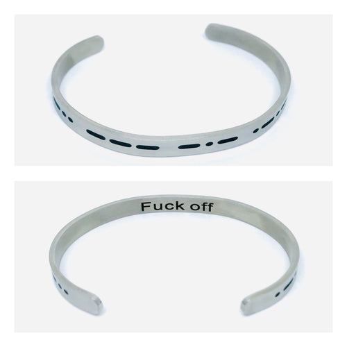 “Fuck off” Morse Code Bracelet (Stainless Steel)