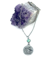 Load image into Gallery viewer, “RAWR! Means I love you in Dinosaur” Birthstone Necklace (Stainless Steel)