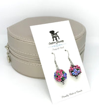 Load image into Gallery viewer, Spring Blossom Drop Earrings in Pink and Blue