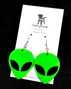 Neon Alien Drop Earrings