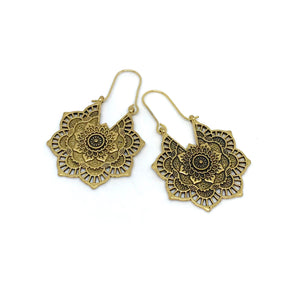Golden Flower Drop Earrings (Surgical Steel)