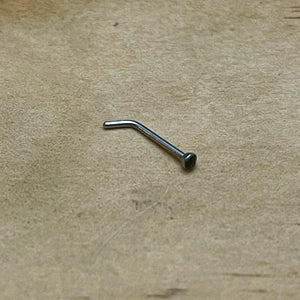 Black Crystal L-Shaped Nose Stud (Surgical Steel)