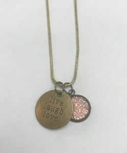 “live laugh love” Necklace (Antique Bronze)