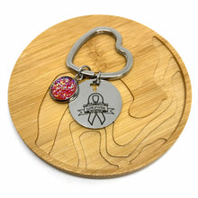Load image into Gallery viewer, Uterine Cancer Survivor Research Keychain (Stainless Steel)