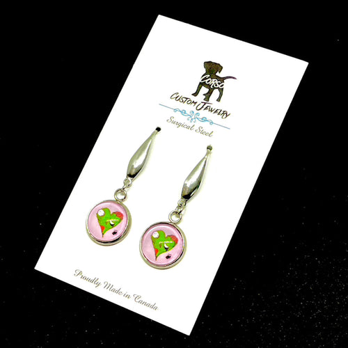 12mm Zombie Valentine Drop Earrings (Surgical Steel)