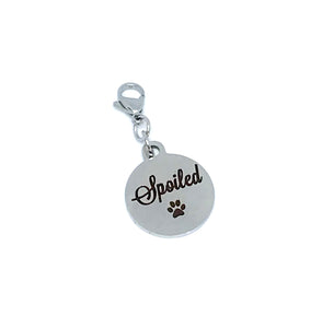 "Spoiled" Pet Collar Charm (Stainless Steel)