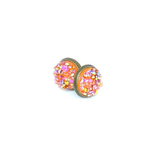 Load image into Gallery viewer, 10mm Orange Creamsicle Druzy Studs