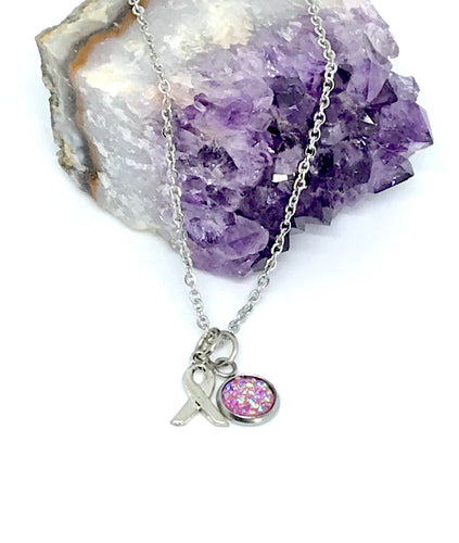 Breast Cancer Research Necklace (Stainless Steel)