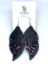 Load image into Gallery viewer, Party Leather Drop Earrings in Black