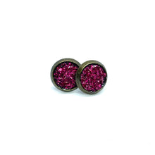 Load image into Gallery viewer, 8mm Sangria Shimmer Druzy Studs