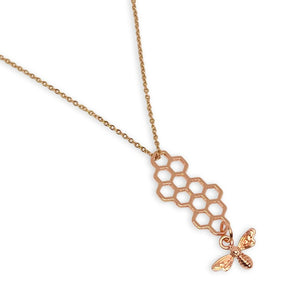 Honeybee Necklace (Rose Gold Stainless Steel)