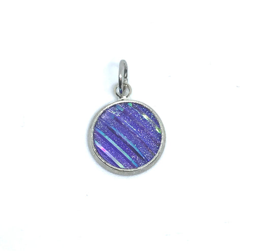 12mm Striped Violet Druzy Charm