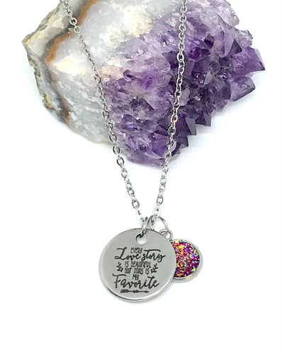 “Every Love Story is Beautiful but Ours is My Favorite” 3-in-1 Necklace (Stainless Steel)