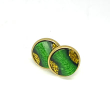 Load image into Gallery viewer, 12mm Shamrock Shimmer Studs