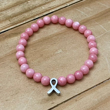 Load image into Gallery viewer, 6mm Breast Cancer Research Gemstone Bracelet