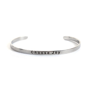 "Choose Joy" Cuff Bracelet (Stainless Steel)