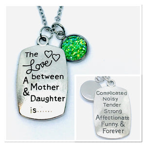 “The Love Between a Mother and Daughter is...” 3-in-1 Necklace (Stainless Steel)