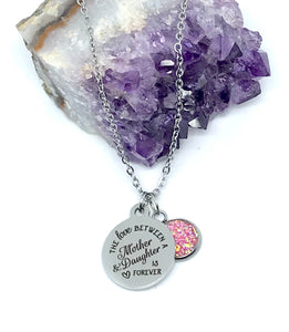 "The Love Between a Mother & Daughter is Forever" 3-in-1 Necklace (Stainless Steel)