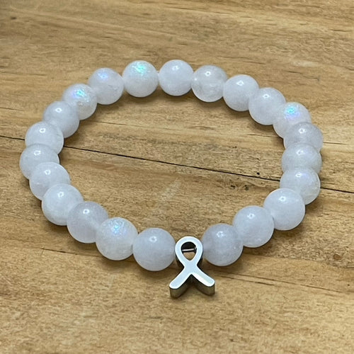 8mm Lung Cancer Research Gemstone Bracelet