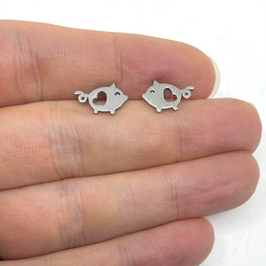 Kissing Pig Studs (Stainless Steel)