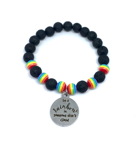 “Be a rainbow in someone else’s cloud” Triple Diffuser Bracelet