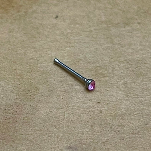 Cotton Candy Pink Crystal Nose Stud (Surgical Steel)