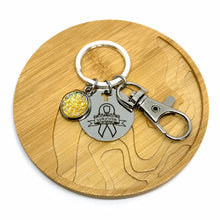Load image into Gallery viewer, Sarcoma and Bone Cancer Survivor Research Keychain (Stainless Steel)