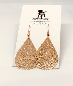 Rose Gold Polaris Drop Earrings (Surgical Steel)