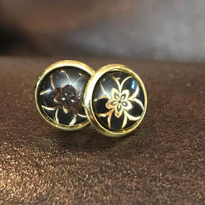 10mm Black Flower Studs (Stainless Steel)