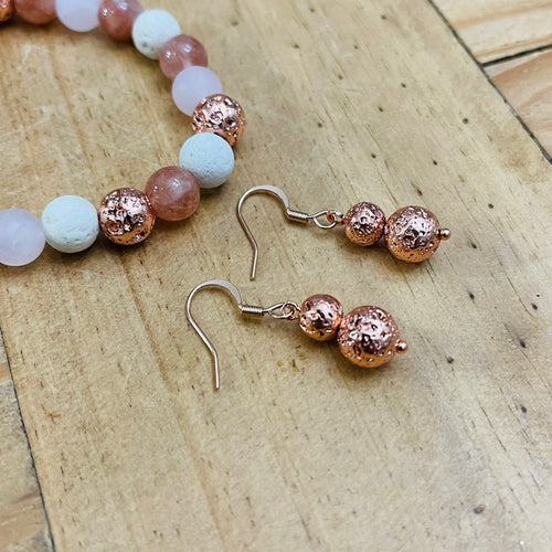 Rose Gold Lava Drop Earrings