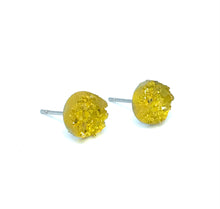 Load image into Gallery viewer, 8mm Sunshine Yellow Druzy Studs