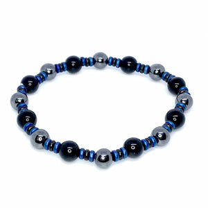8mm Men's Blue Obsidian Bracelet