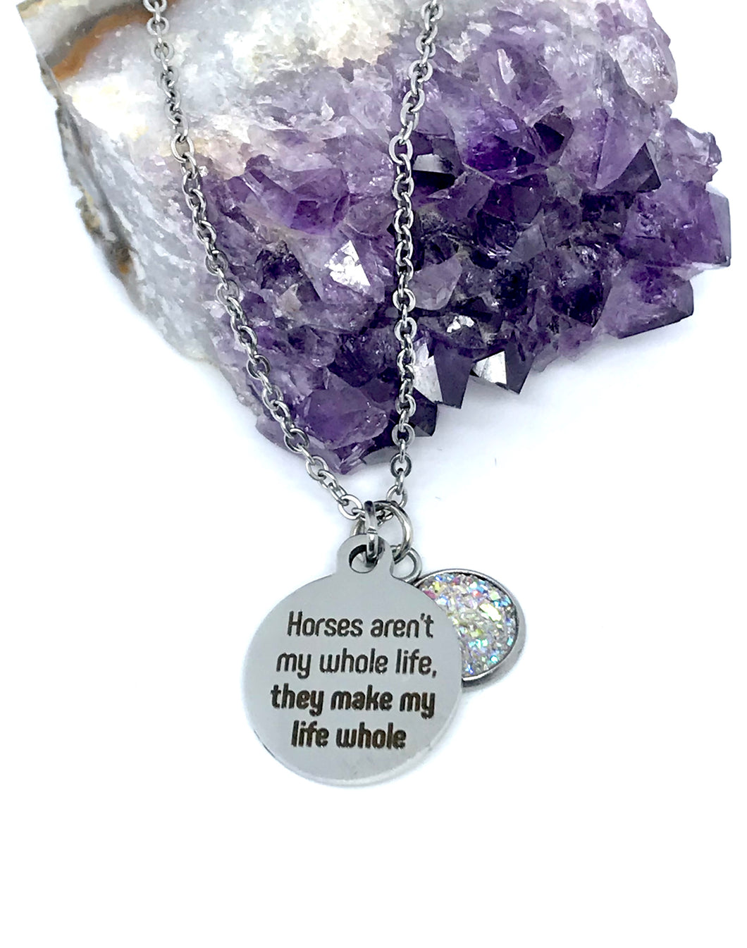 “Horses aren’t my whole life, they make my life whole” 3-in-1 Necklace (Stainless Steel)